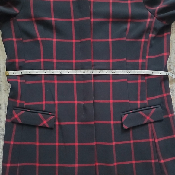 NorthStyle Women's Navy Blue Blazer with Red window Pane Plaid print Sz XL EUC - Picture 5 of 15